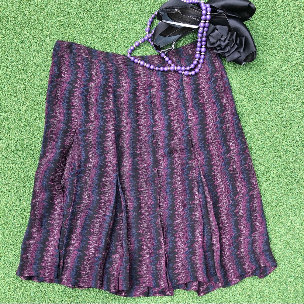 100% Silk Women’s Alfani Venezia Slip Pleated Skirt Size 14 NWT